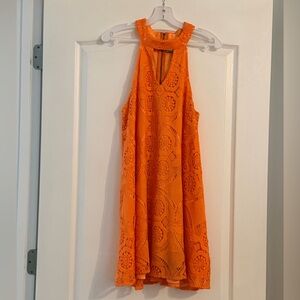 Judith March Orange Lace Womens Dress